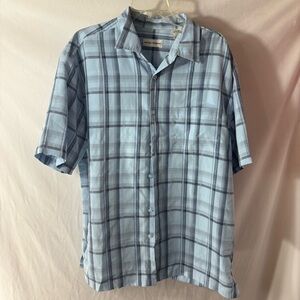 Michael Brandon Light Blue Plaid Button Down Shirt